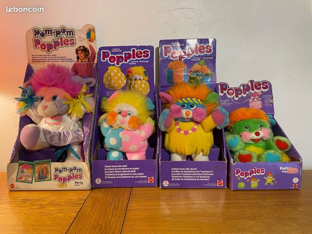 Peluche Pompom Popples Mattel 1987 – Vintage Neuve En Boîte – Occasion Rare