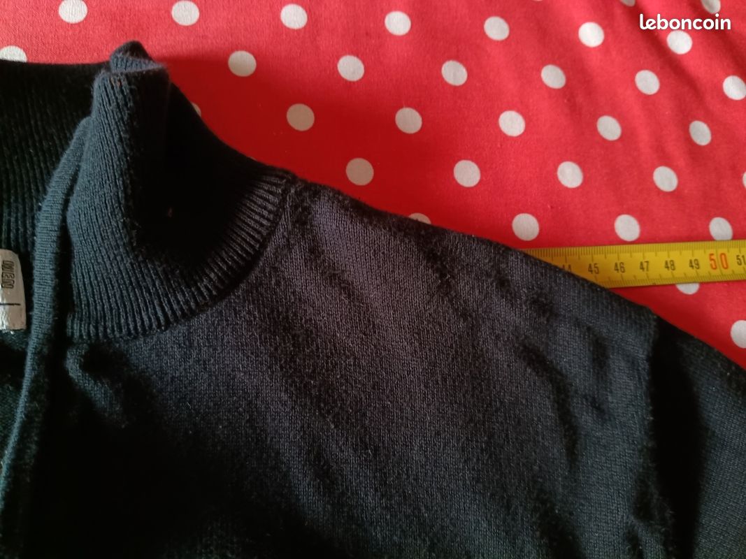 Pull col camionneur noir Mugler Men Thierry Mugler 100 % coton très bon état taille L (image 15)