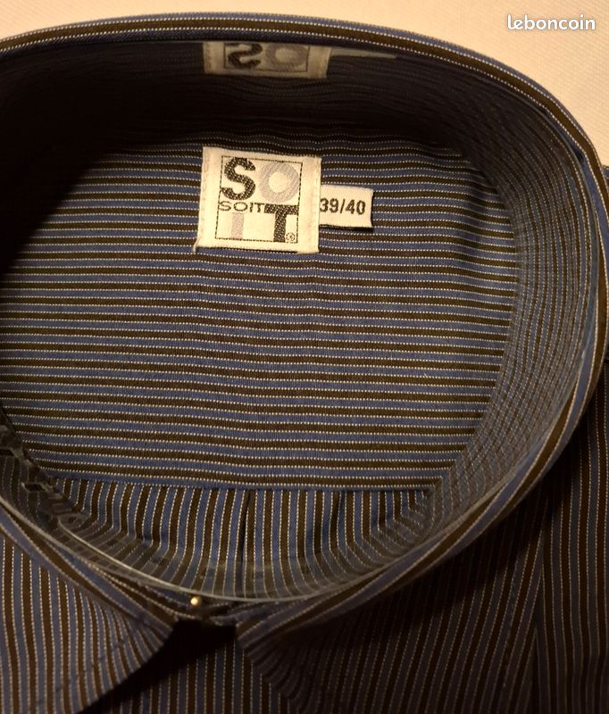 Chemise fines rayures "SOIT" 39-40 - Neuve (image 3)