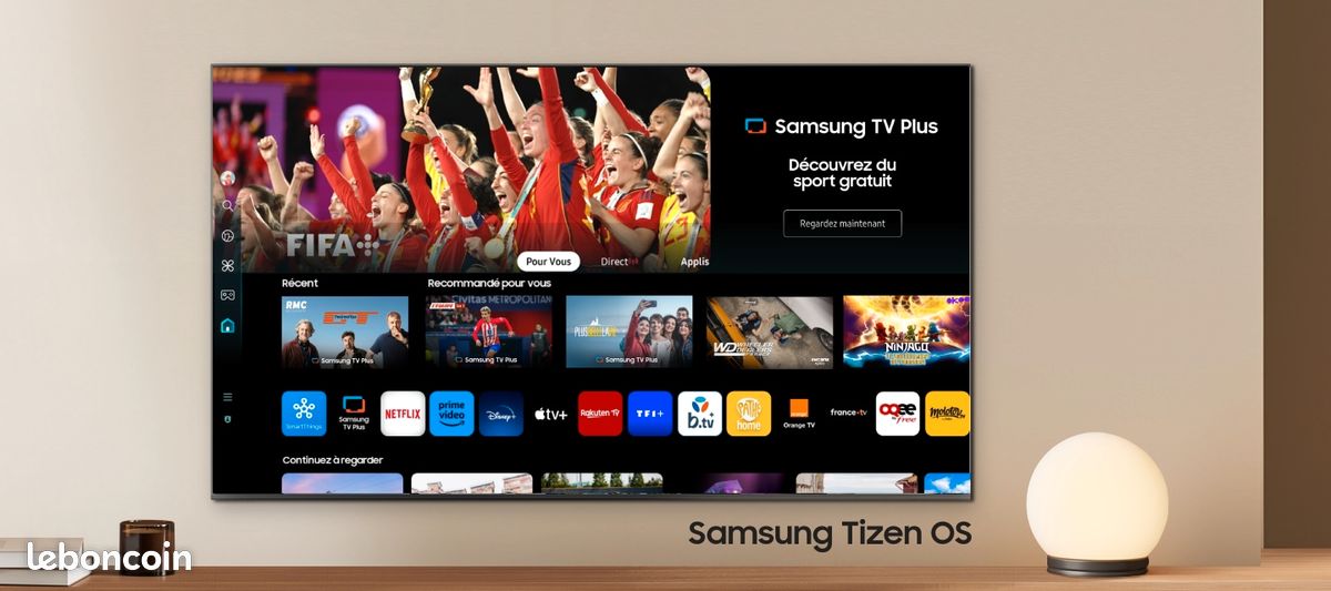 TV Samsung Crystal 4K UHD DU7100 . Novembre 2024 (ganantie jusqu'à novembre 2026) (image 1)