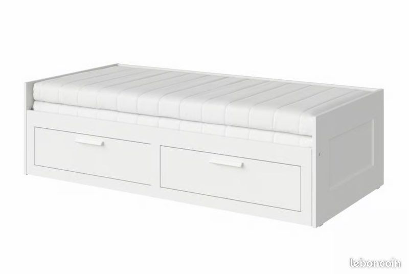 Lit Brimnes IKEA 80 cm x 200 cm inclus 2 matelas (image 2)
