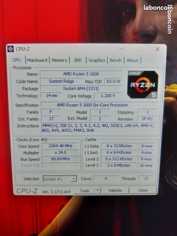 Cpu amd ryzen 1600 am4 (image 1)