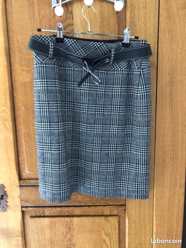 Jupe Z.cavaricci à Carreaux – Taille 18 En Coton, Style Mini Genou