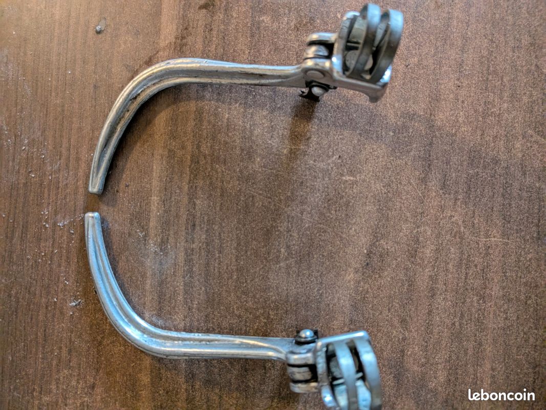 Paire De Poignées De Frein Aluminium Vélo De Course – Vintage / Ancien – Argent