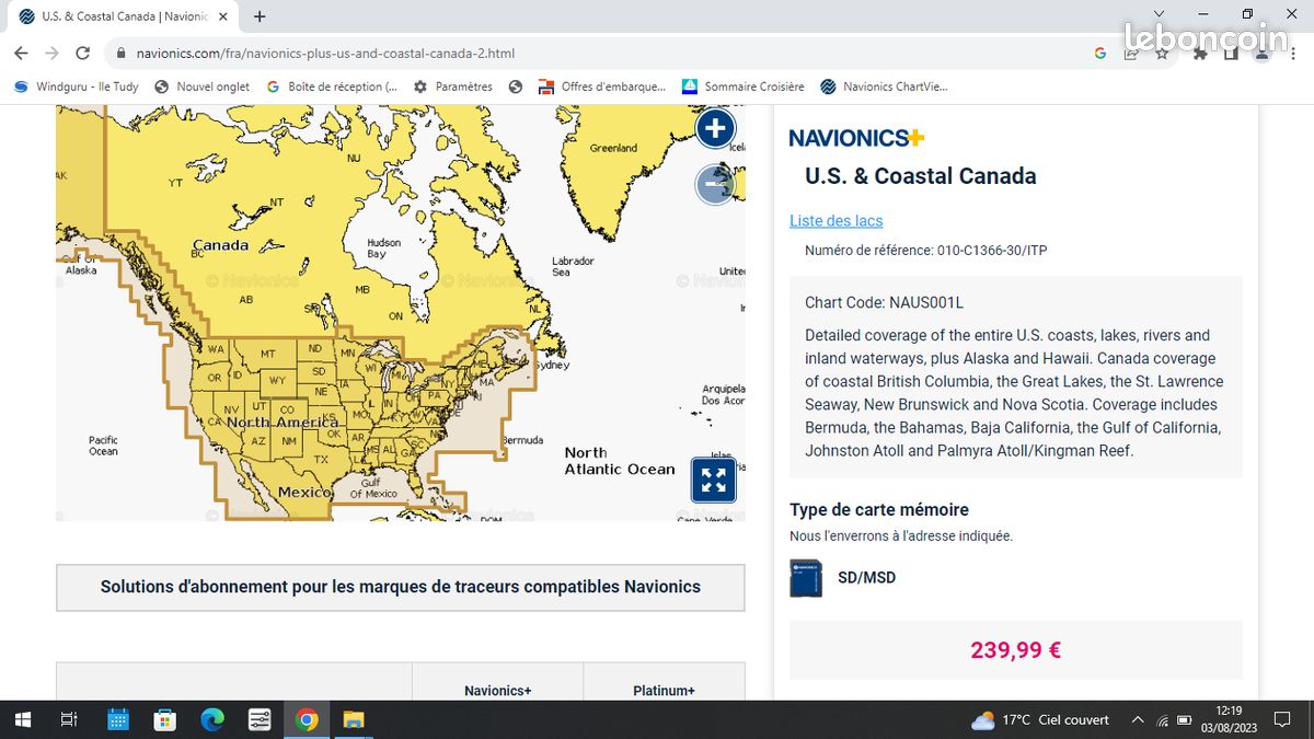 Navionics Api Carte navionics - Équipement nautisme