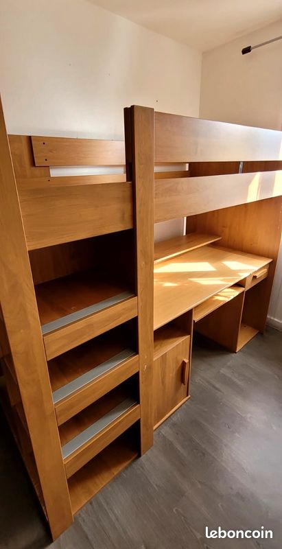 Mezzanine 1 place, bureau & armoire intégrées (image 2)