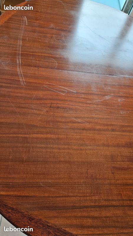 Table ovale vintage années 70 style scandinave – pied central (image 15)