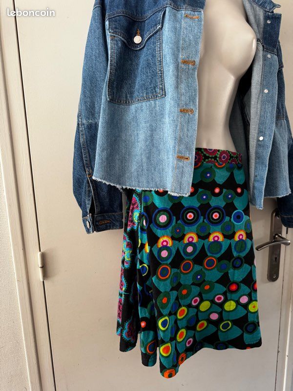 Jupe Desigual Taille 38/M De Couleur Verte - Occasion En Très Bon état