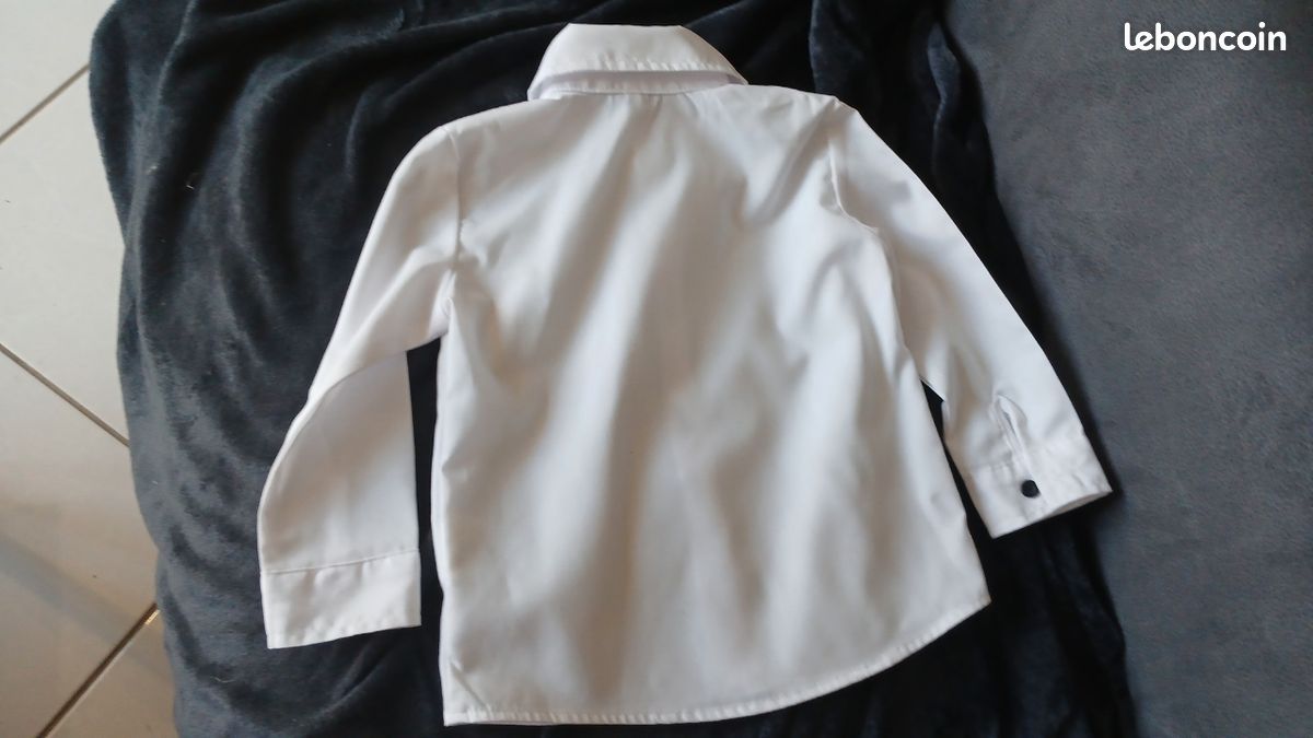 Costume cérémonie bébé 18-24 mois, bordeau a rayures, 4 pieces avec gilet, chemise, pantalon, nœud papillon (image 12)