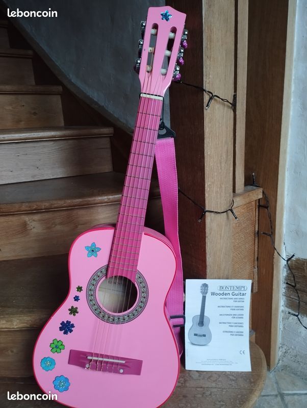 Acoustic Guitar Chitarra Bontempi Rosa Guitare Enfant Bontempi