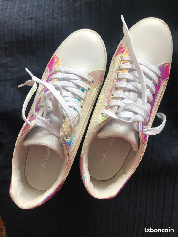 Mellow Yellow Baskets Blanches Cuir Femme Baskets Femme Mellow