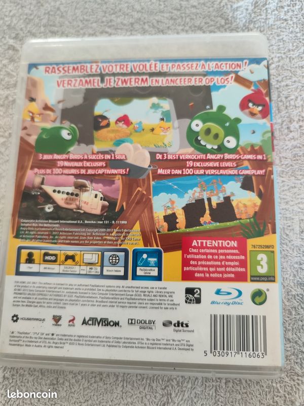 Angry birds Jeu PlayStation 3 en très bon état complet rare (image 2)