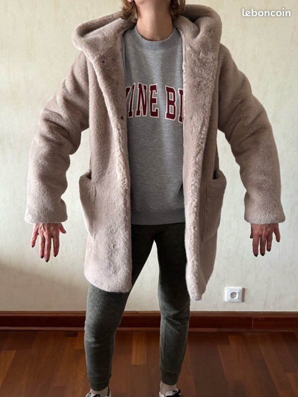 Manteau fausse fourrure beige Bomboogie - Taille 1 (image 2)