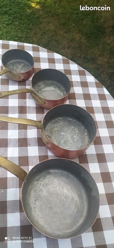 Lot de 4 casseroles en cuivre pour décoration (image 2)