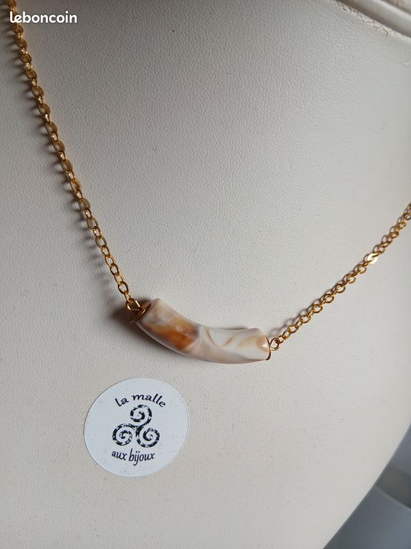 Parure De Bijoux Années 90 : Collier, Bracelet, Clips - Nacre Et Quartz Rose - Occasion