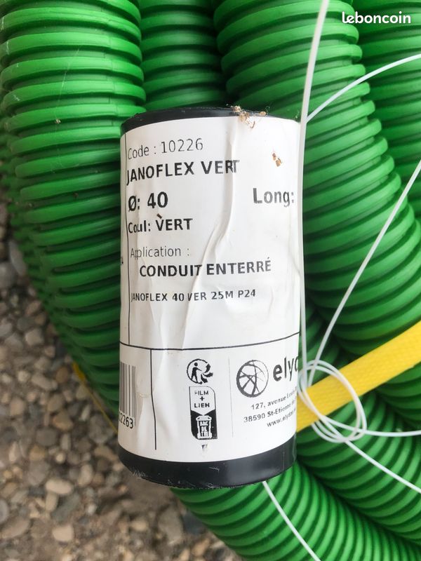 TPC Gaine Verte ATF Avec Manchon - Diamètre 40mm, Longueur 25m, Pour Câbles Et Tuyaux