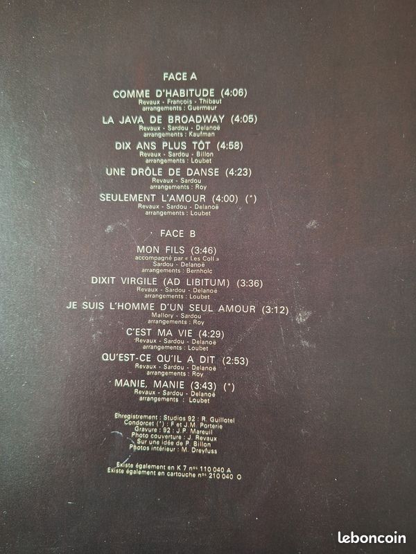 33 tours Sardou (image 2)