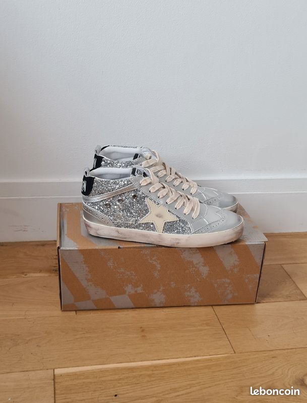 Golden Goose Super-Star à Paillettes argentées montantes pour
