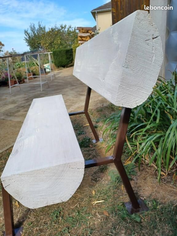 Banc. Pour petit salon de jardin. Structure métal (image 2)