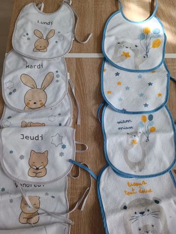 Semainier de bavoirs bandana pour bébé garçon - fait main - Vic & Pic