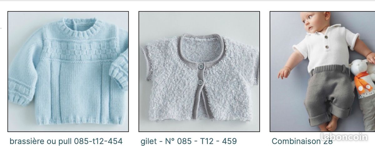 Pull Bébé Tricoté Main - Taille 12 Mois - Blanc En Laine - Neuf Sans étiquettes