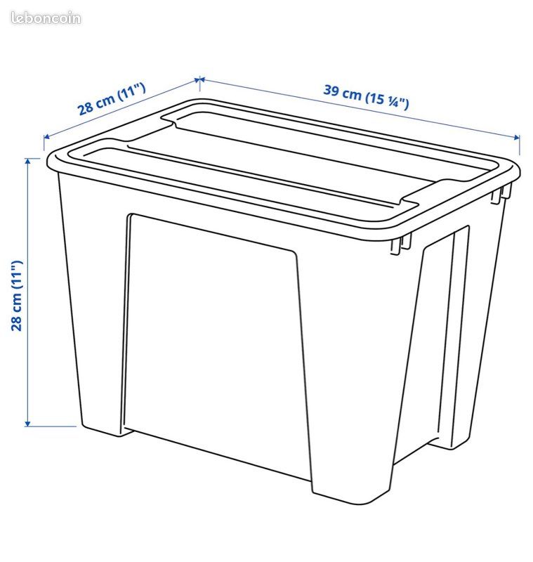 4 Boîte IKEA avec couvercle, transparent, 39×28×28 cm/22 | (image 5)