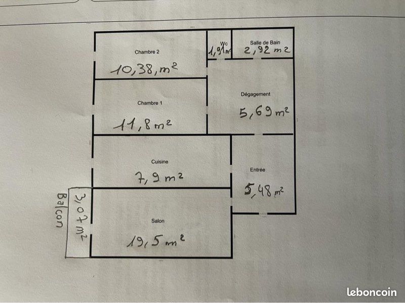 Appartement 3 pièces 65 m² · à Poissy · 65 m² · 1 248 €