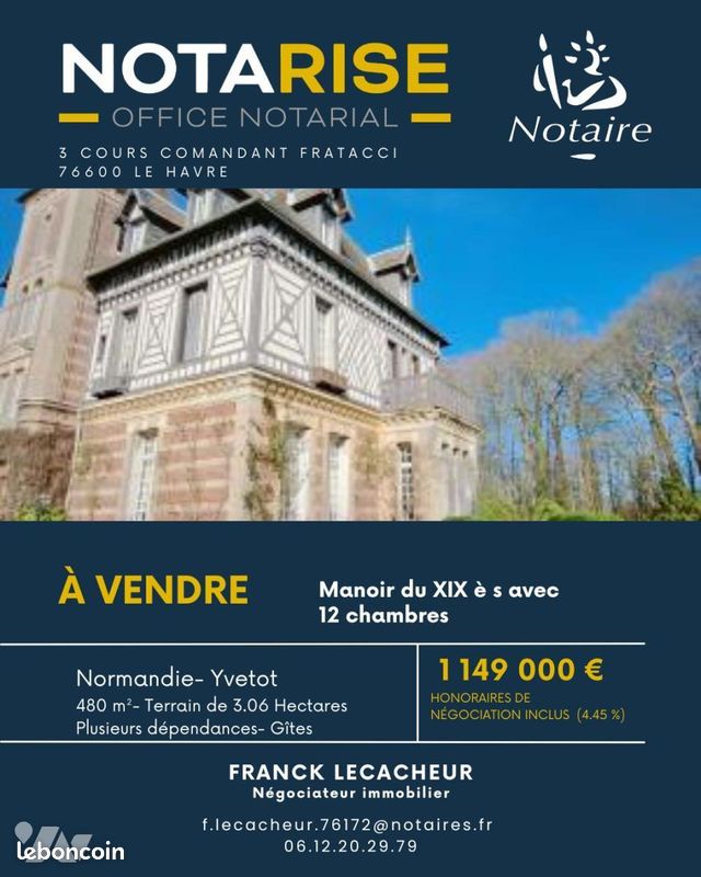 Maison 17 pièces 480 m² · à Yvetot · 480 m² · 1 149 000 €