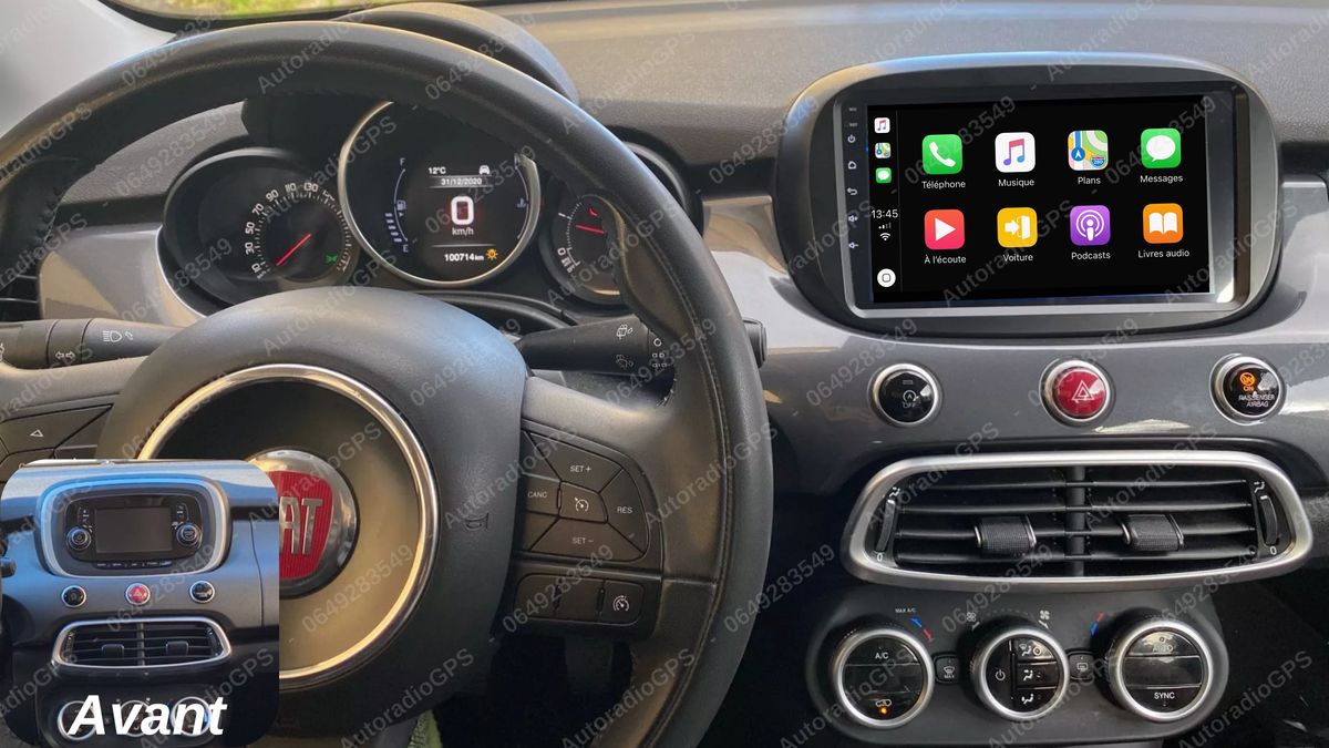 Autoradio GPS tactile pour FIAT 500X / CarPlay - ANDROID / 500 500L DUCATO  PUNTO - Équipement auto