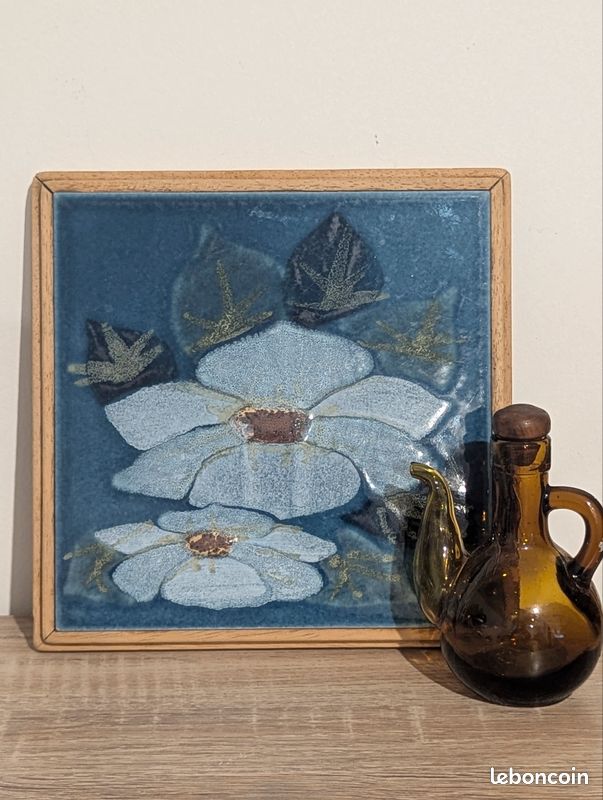 Dessous De Plat Vintage Céramique J.B – Bordeaux – 20 Cm – Années 1940-1960