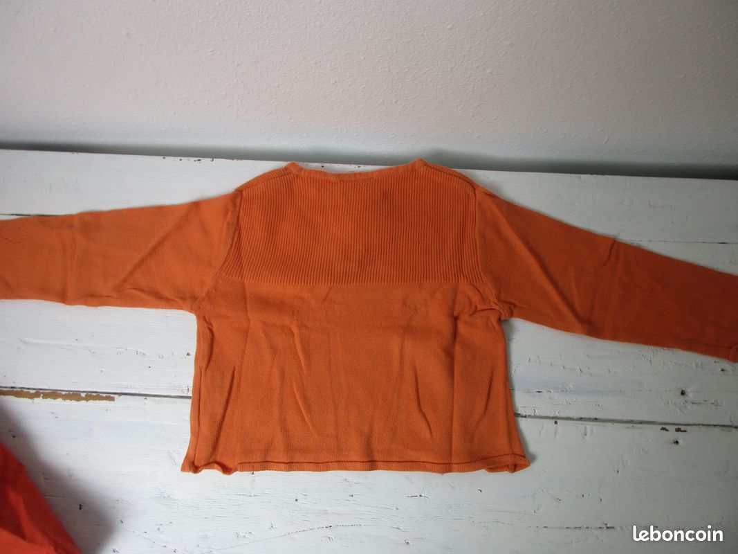 Chemisier+gilet orange 24 mois (image 5)
