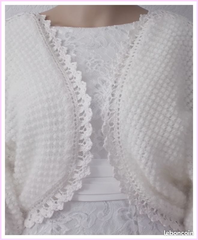 Gilet Boléro Angora & Soie Blanc "JULIA" d'ANNY BLATT Taille 38/40 Neuf (image 4)