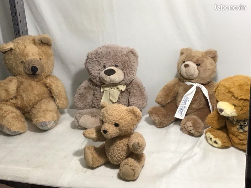 Peluche Ours Ancienne – Vintage, Très Bon état, Sans Marque