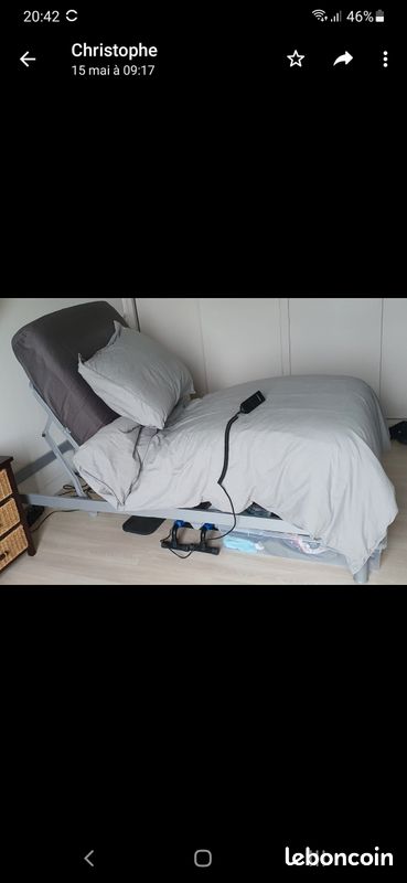 Lit électrique 80x200 (sommier + matelas) (image 2)