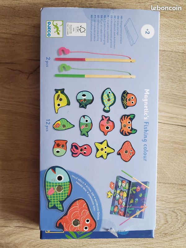 Jeu premier âge peche à la ligne bois djeco neuf (image 3)