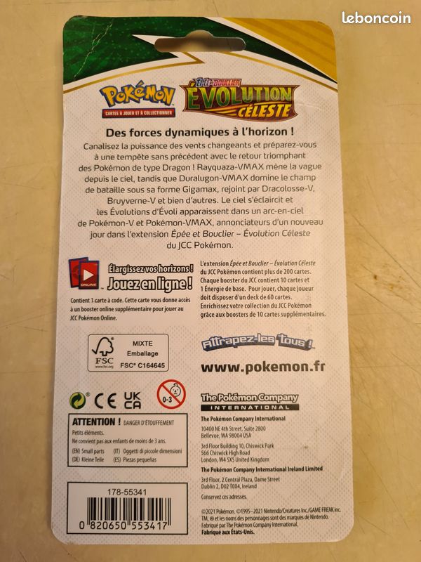 Booster Pokémon Evolution Céleste scellé sous blister avec 1 defaut (image 4)
