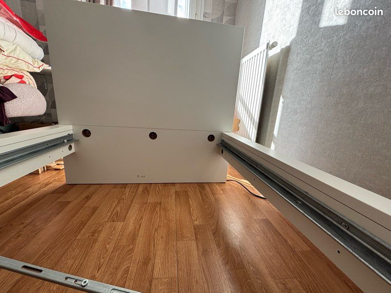 Lit blanc MALM IKEA 90x200 + Sommier (image 2)