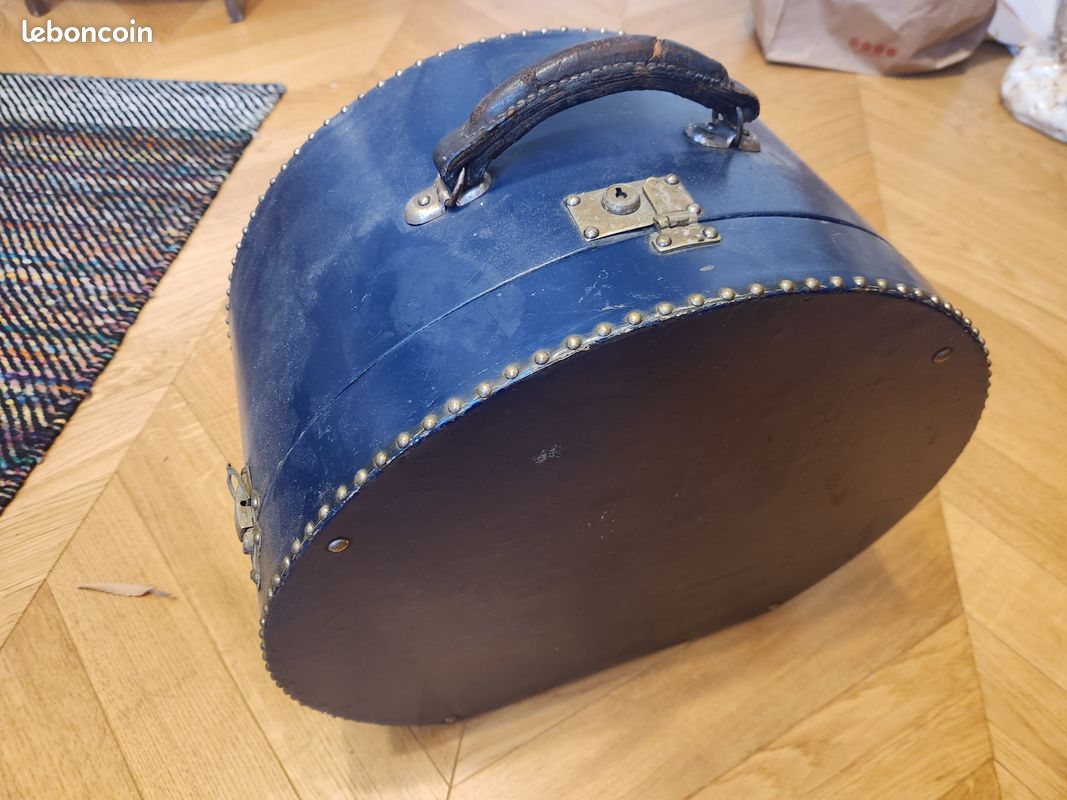 Bagage boite à chapeau - simplon orient express - vintage - Bleu (échanges) (image 6)