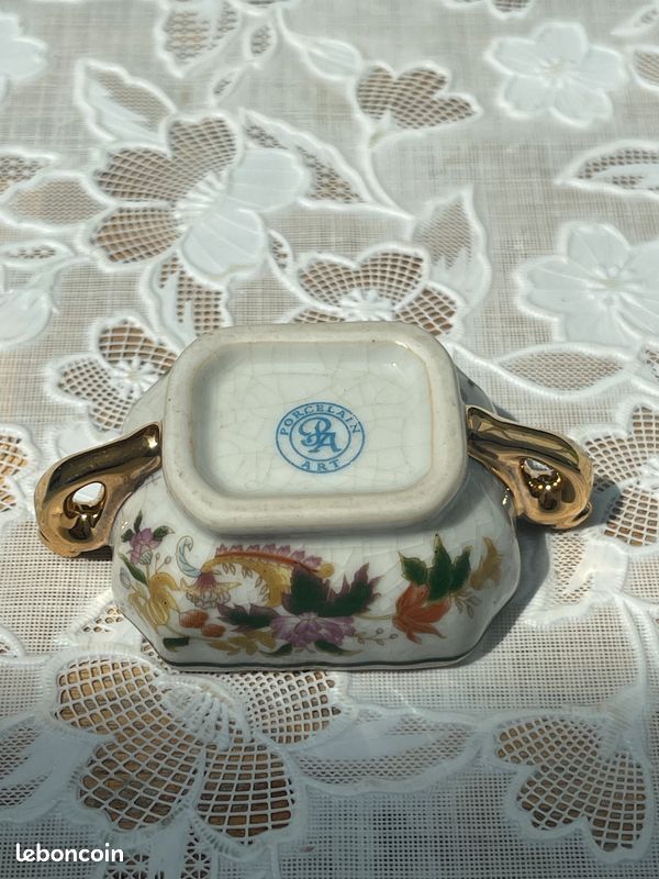 Boîte En Tôle Litho Miniature épicerie Dînette, Motif Paon, Asie, Années 1900, Ancienne