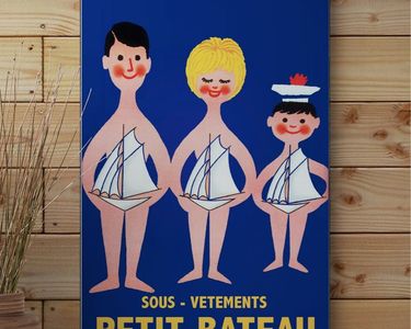 AFFICHE ANCIENNE BéCASSINE MEINTURE EMAIL 1920-30 BRETAGNE Litho Entoilee Demets