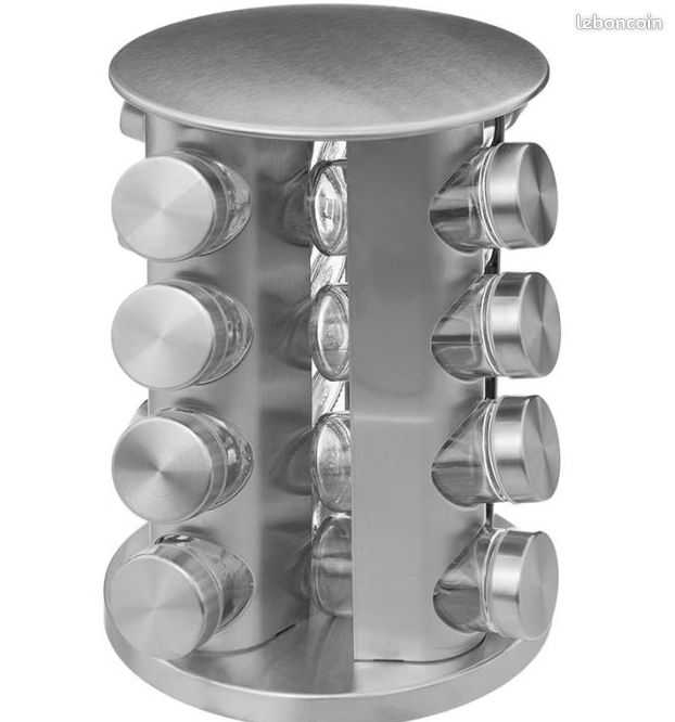 Carrousel/pots à épices avec 16 pots en verre (image 2)