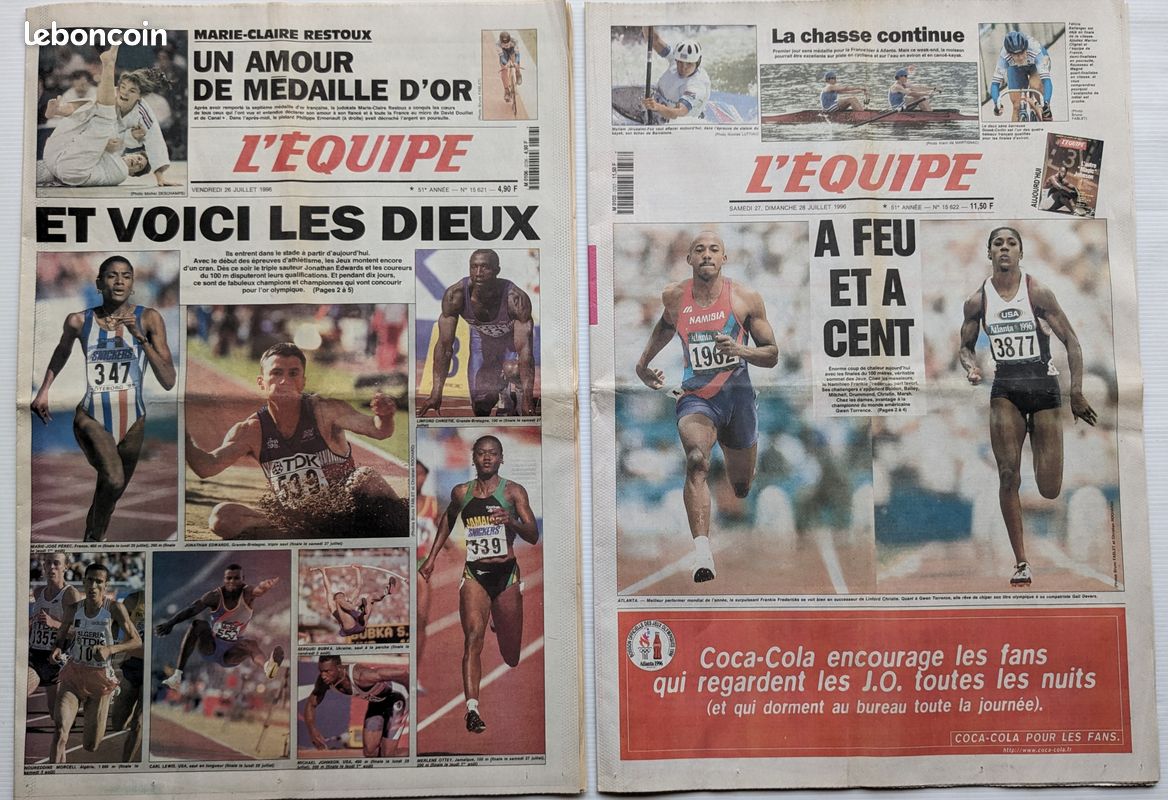 Journal L'Equipe Du 5 Août 1996 - Jeux Olympiques D'Atlanta - Édition Originale