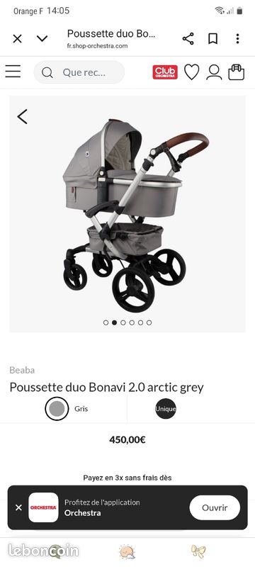 Poussette BONAVI 2 en 1 tout terrain NEUVE encore emballee (image 2)