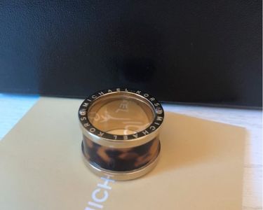 Tortoise Michael Kors Barrel Ring Silver Bague Michael Kors Taille
