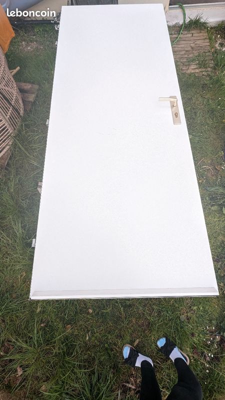 Porte d'entrée blanche en acier (image 4)
