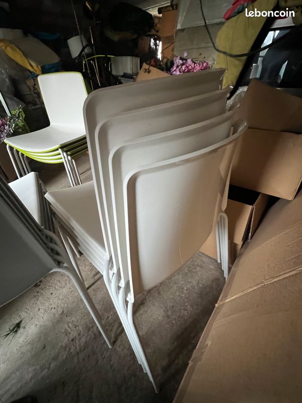 4 Chaises design PEDRALI modèle TWEET empilable orange vert gris (image 10)