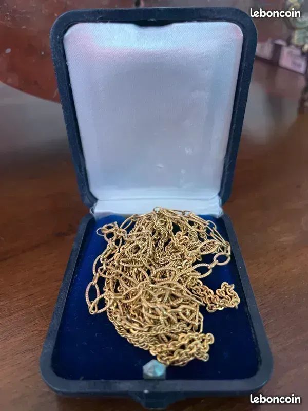 Collier Maille Art Nouveau Années 1930 - Plaqué Or 18k (750/1000) - 3 Rangs