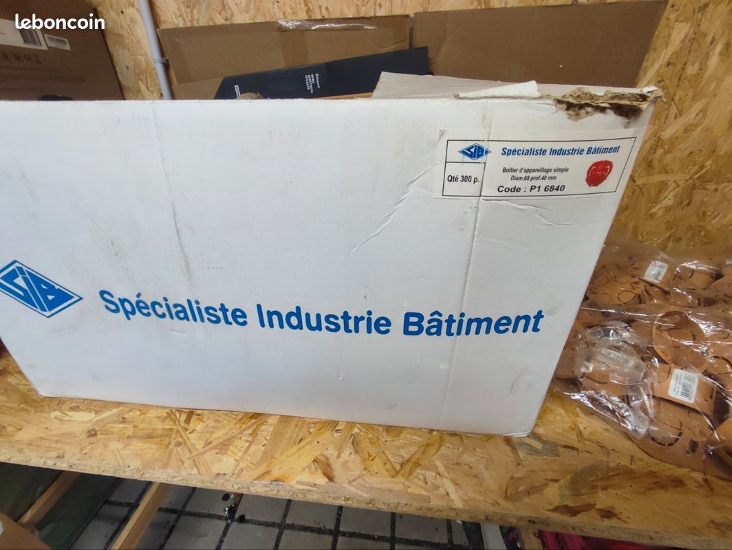 Lot de boîtiers électriques SIB P1 6840 – Ø68 mm – profondeur 40 mm – 200 à 250 pièces (image 1)