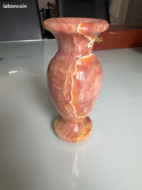 Vase médicis en onyx/albâtre beige rosé (image 1)