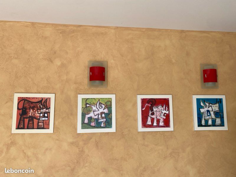 Vends 4 cadres motif vache (image 1)